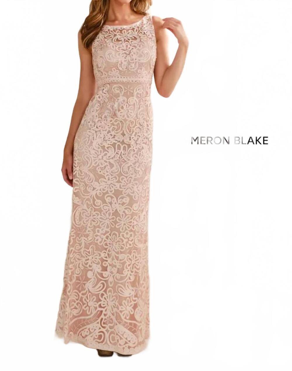 NEW MONTAGE BY MON CHERI tulle slim a-line gown in petal